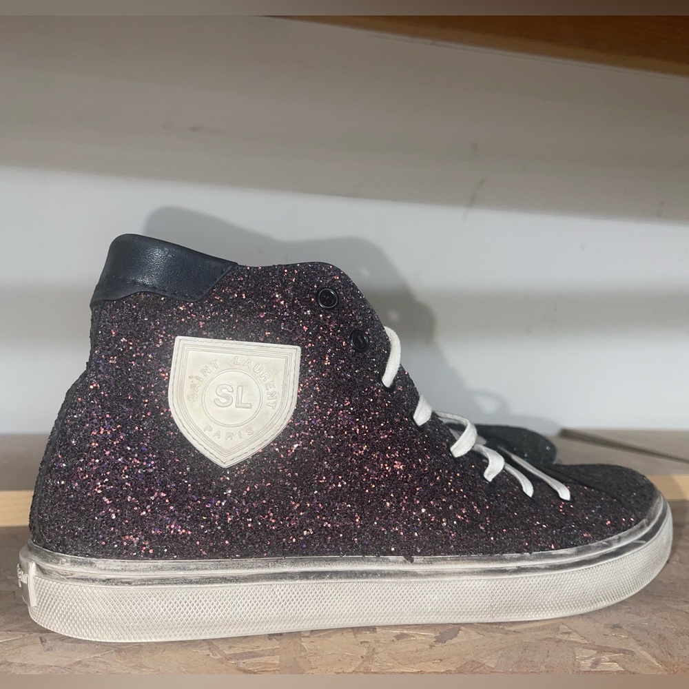 Saint Laurent - Bedford glitter high trainers - Picture 2 of 6